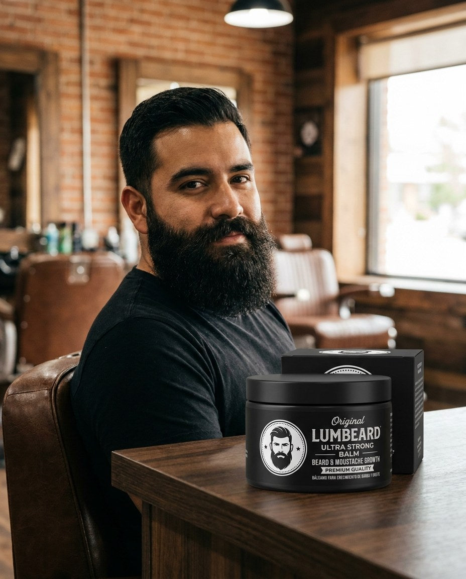 Hombre con barba poblada y definida