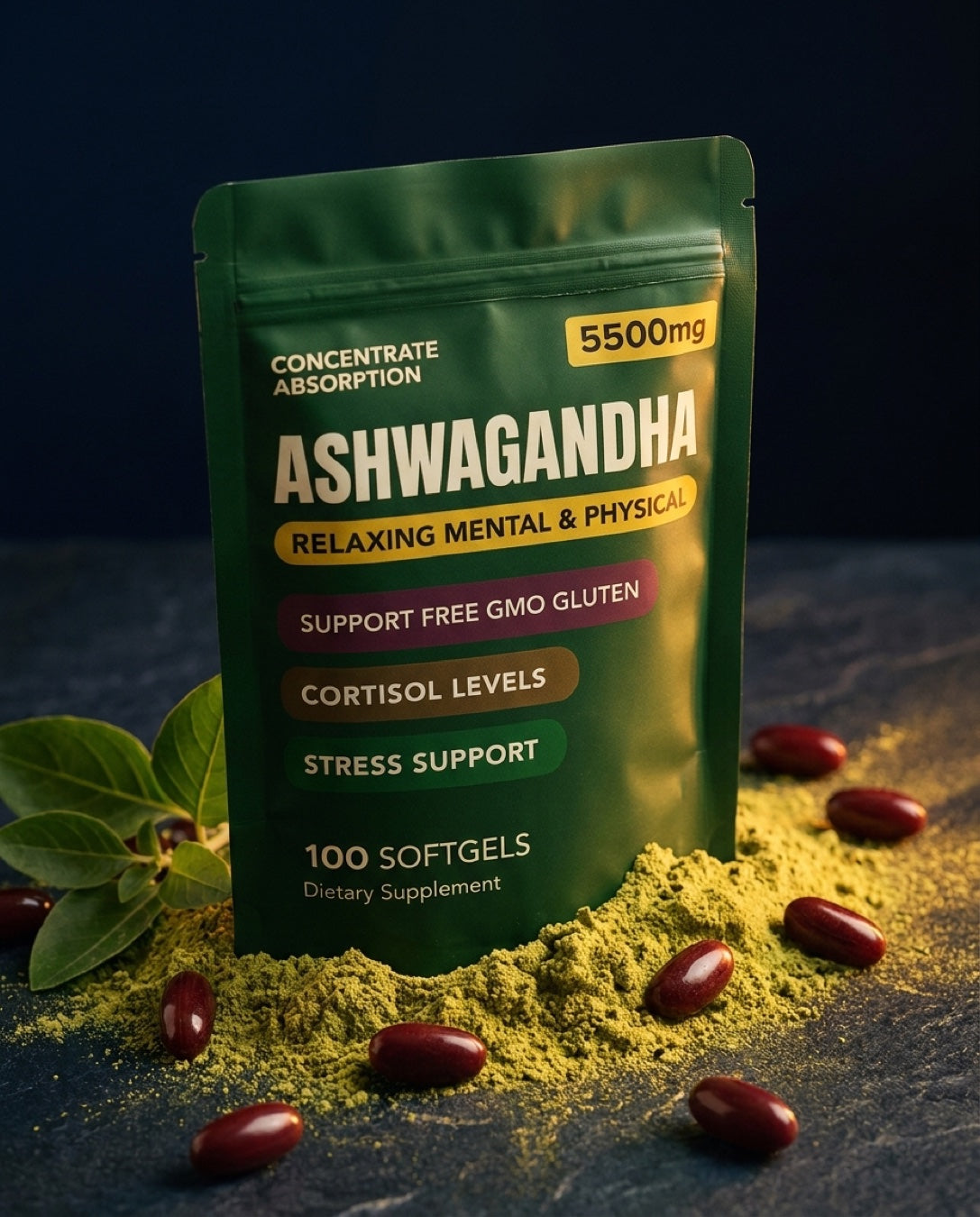 Ashwagandha KSM-66 — raíz adaptógena para bajar cortisol