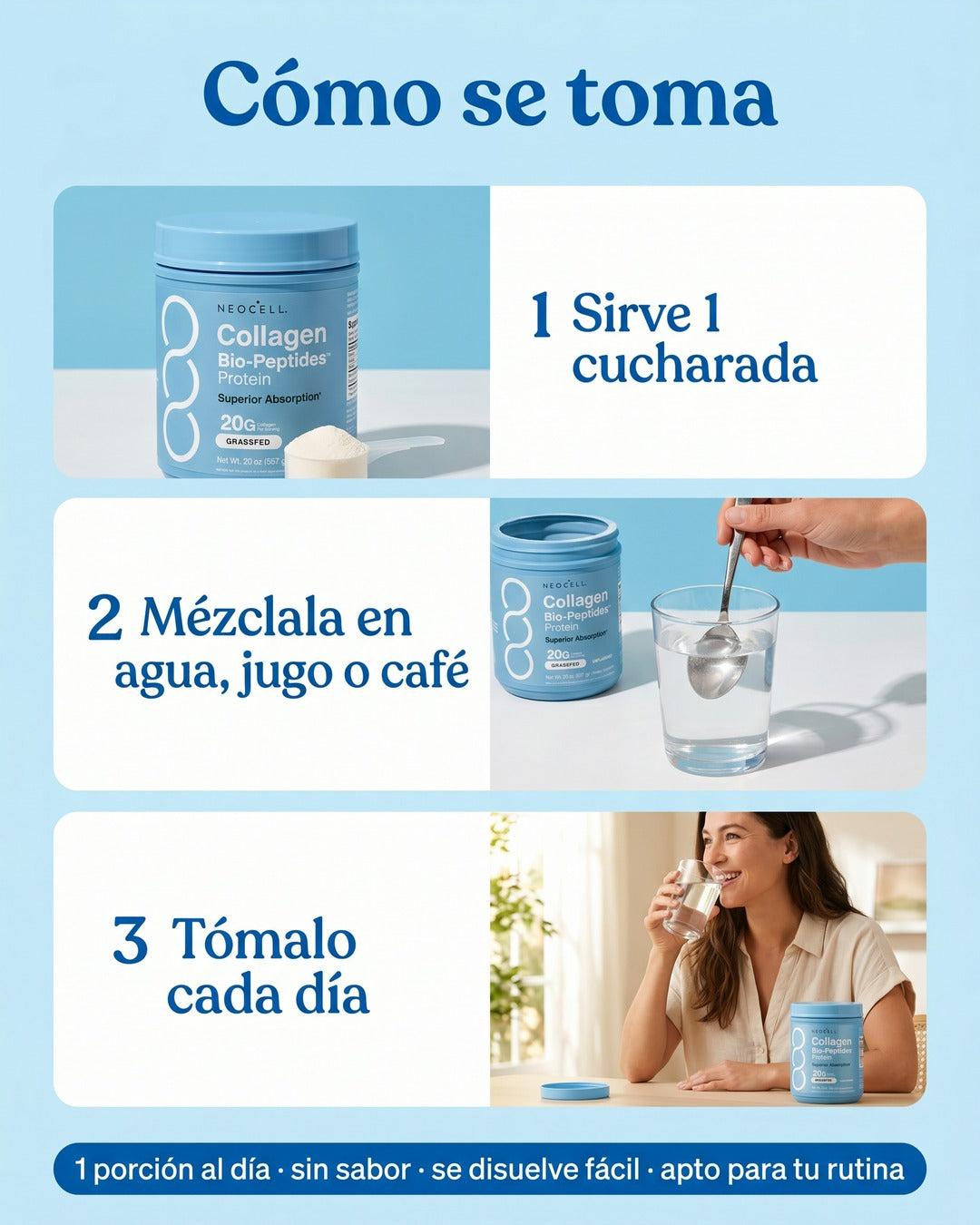 Cómo se toma sirve una cucharada mezcla en agua jugo o café cada día