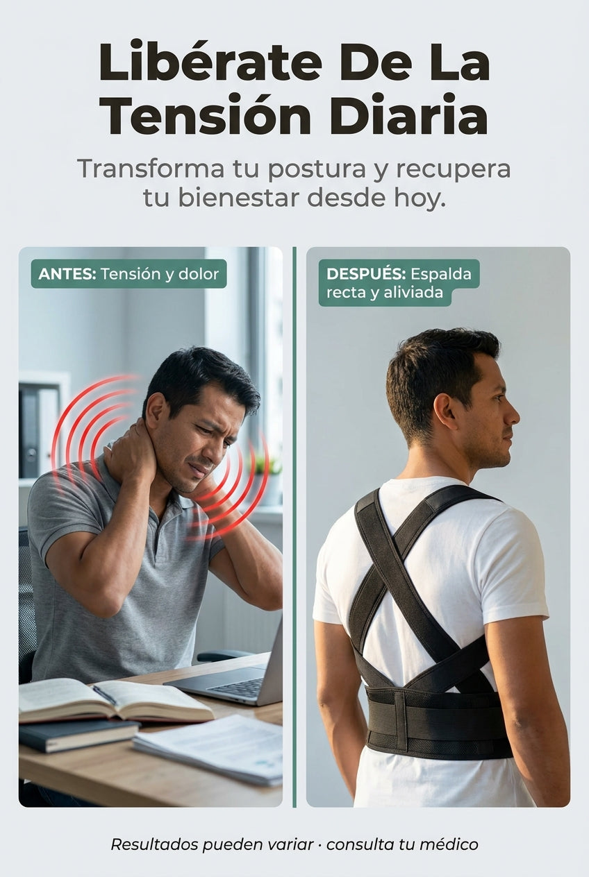 Libérate de la tensión diaria · antes y después
