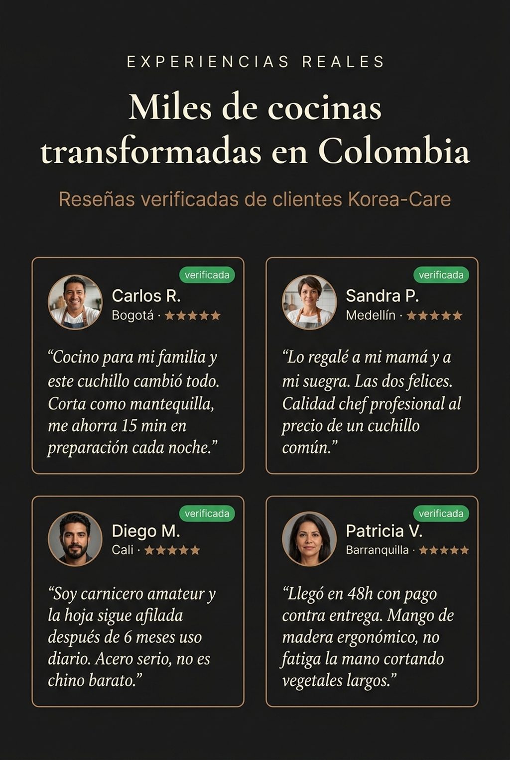 Testimonios reales de clientes Korea-Care en Colombia