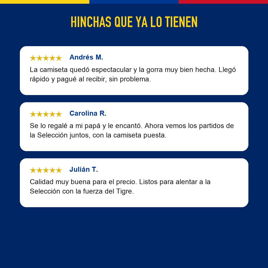 Reseñas de hinchas que ya recibieron su kit tricolor de Colombia