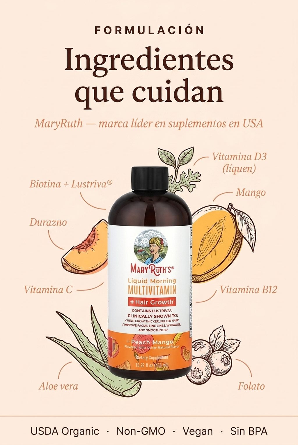 Ingredientes naturales del multivitamínico