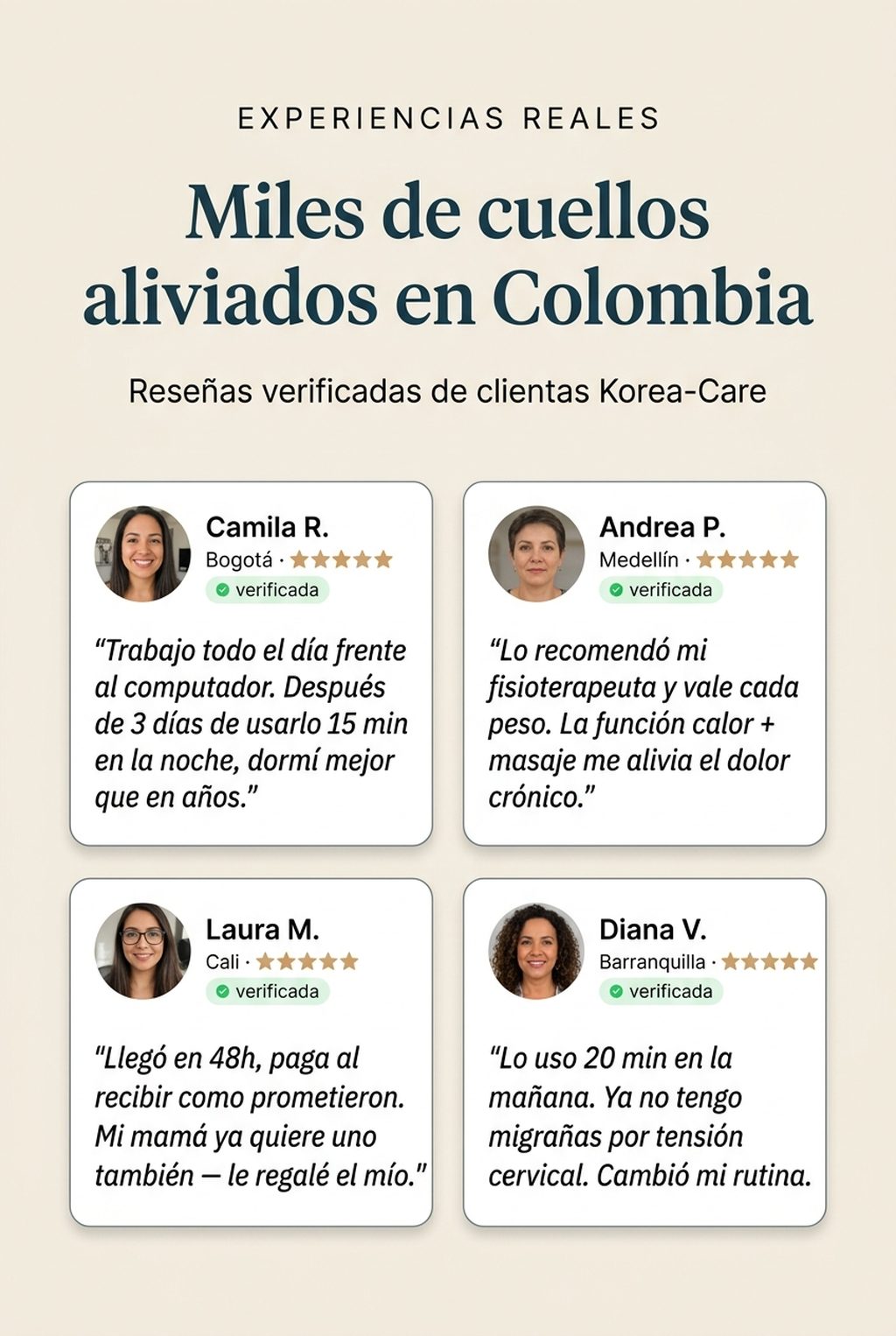 Reseñas reales de clientas Korea-Care en Colombia