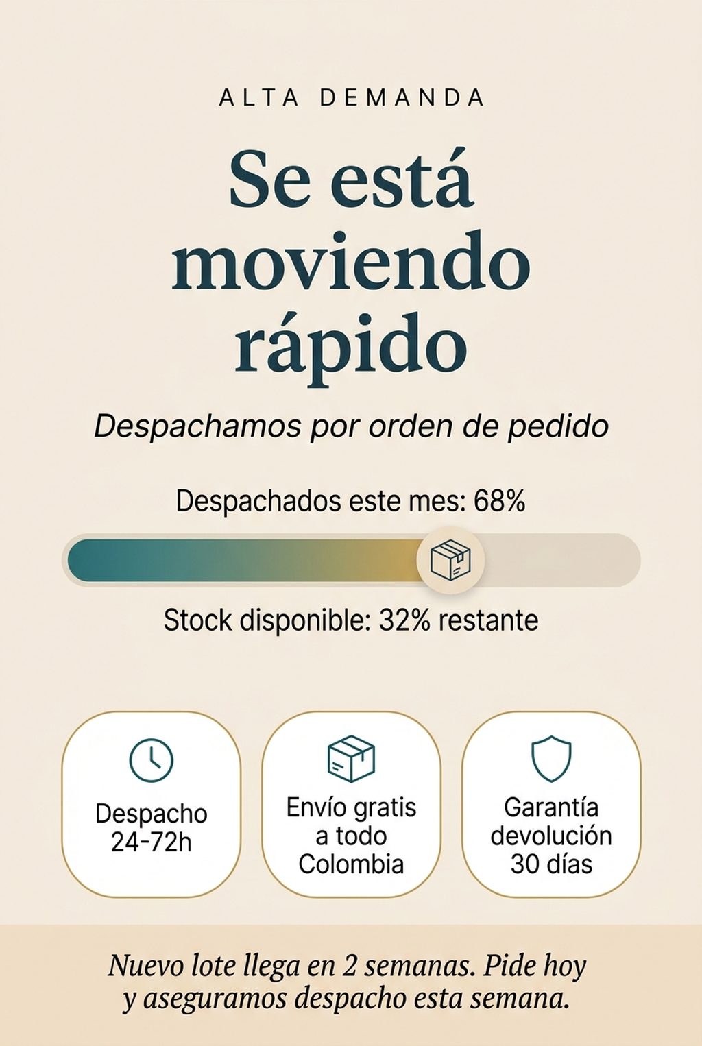 Alta demanda: 68% del stock despachado este mes