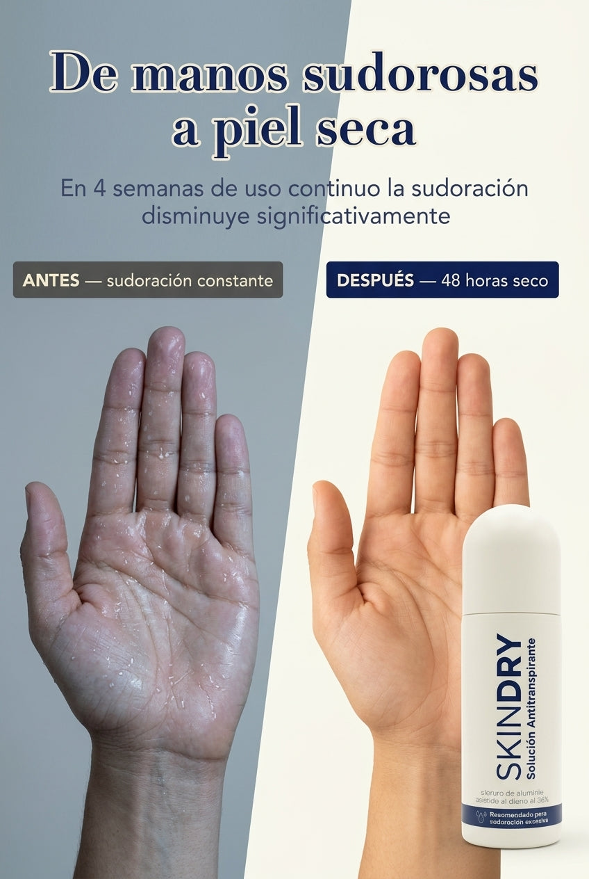De manos sudorosas a piel seca