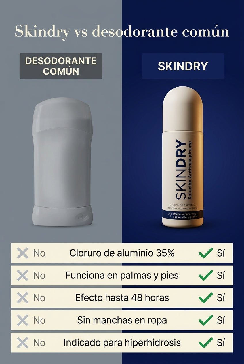 Skindry vs desodorante común