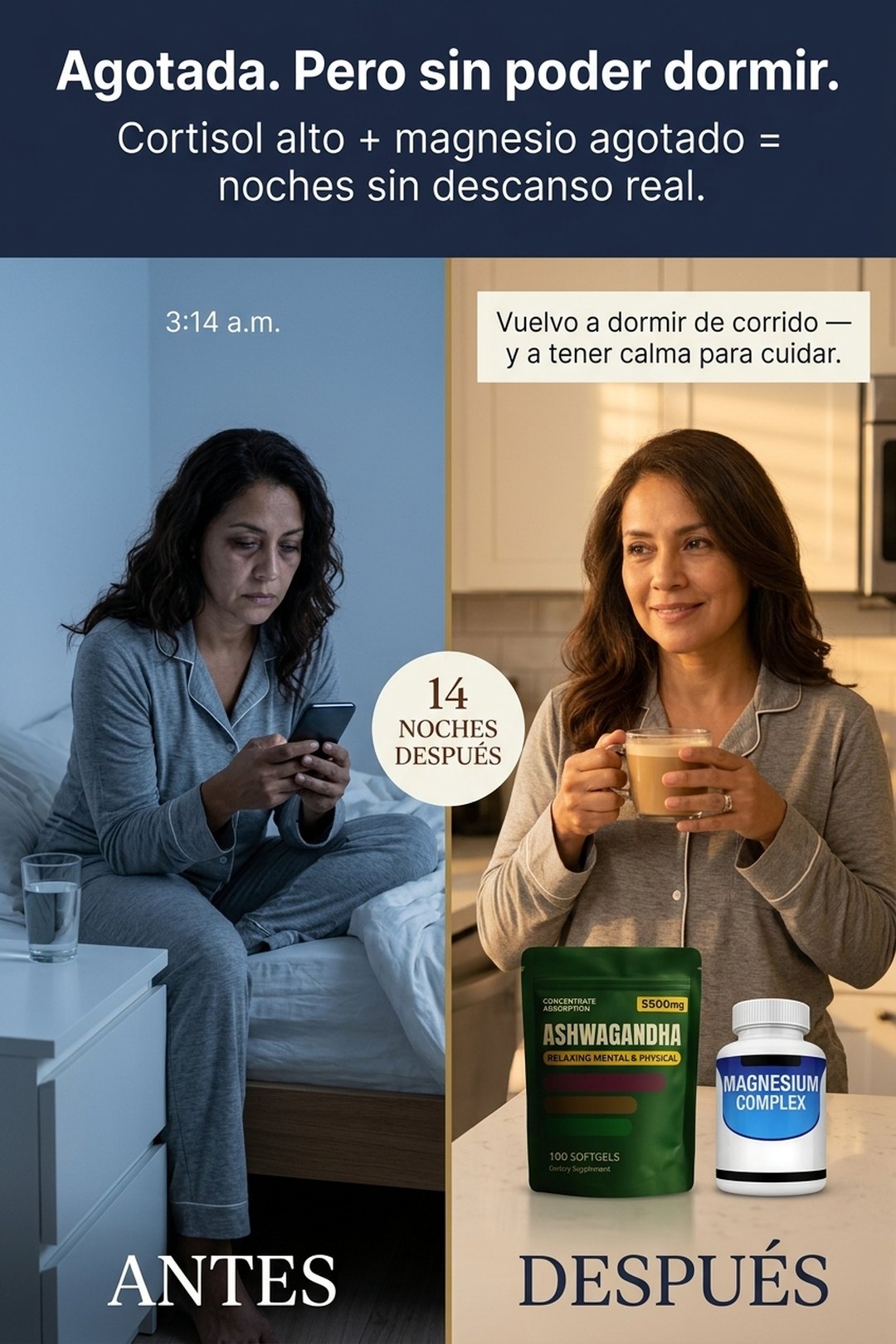 Antes y después · 14 noches · de despierta a las 3am a dormir de corrido
