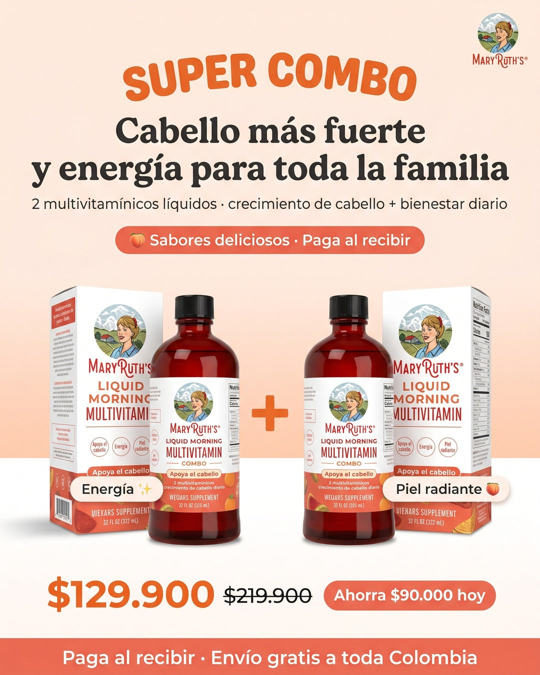 Super Combo MaryRuth's cabello más fuerte energía para la familia 129900 paga al recibir